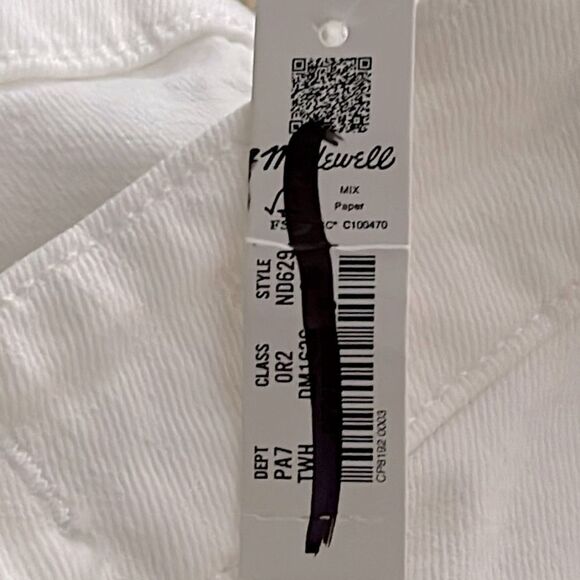 Madewell NWT Curvy Perfect Vintage Jeans Size 25 in Tile White | High Rise - Picture 8 of 8